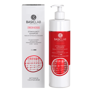 Stymulujący szampon przeciw wypadaniu włosów, 3% niacynamidu, witamina B6, fermentowany ekstrakt z żeń-szenia