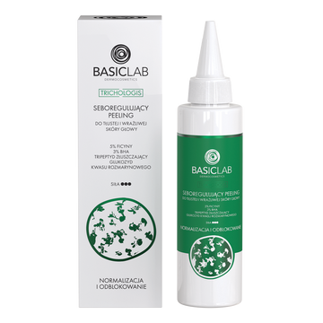 Seboregulujący peeling do tłustej i wrażliwej skóry głowy, 5% ficyny, 3% BHA, tripeptyd złuszczający, glukozyd kwasu rozmarynowego, Normalizacja i Odblokowanie