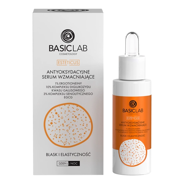Antyoksydacyjne serum wzmacniające 1% ergotioneiny, 10% kompleksu diglukozydu kwasu galusowego, 3% kompleksu senolitycznego, EGCG