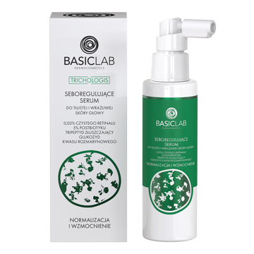 Seboregulujące serum do tłustej i wrażliwej skóry głowy, 0,02% czystego retinalu, 5% postbiotyku, Tripeptyd złuszczający, Glukozyd kwasu rozmarynowego, Normalizacja i Wzmocnienie