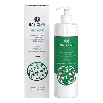 Seboregulujący szampon do tłustej i wrażliwej skóry głowy, 1,5% BHA, Postbiotyk, Glukozyd kwasu rozmarynowego, Normalizacja i Oczyszczanie