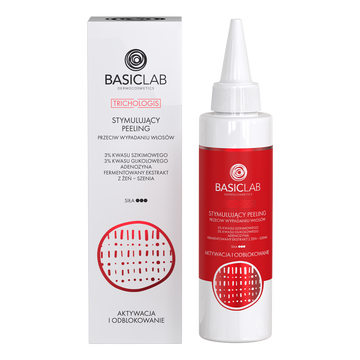 Stymulujący peeling przeciw wypadaniu włosów, 3% kwasu szikimowego, 3% kwasu glikolowego, adenozyna, fermentowany ekstrakt z żeń-szenia